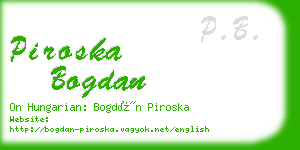 piroska bogdan business card